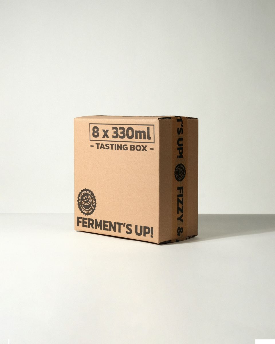 Niepasteryzowana Kombucha Ferment's Up! Tasting BOX KARTON 8 330ml